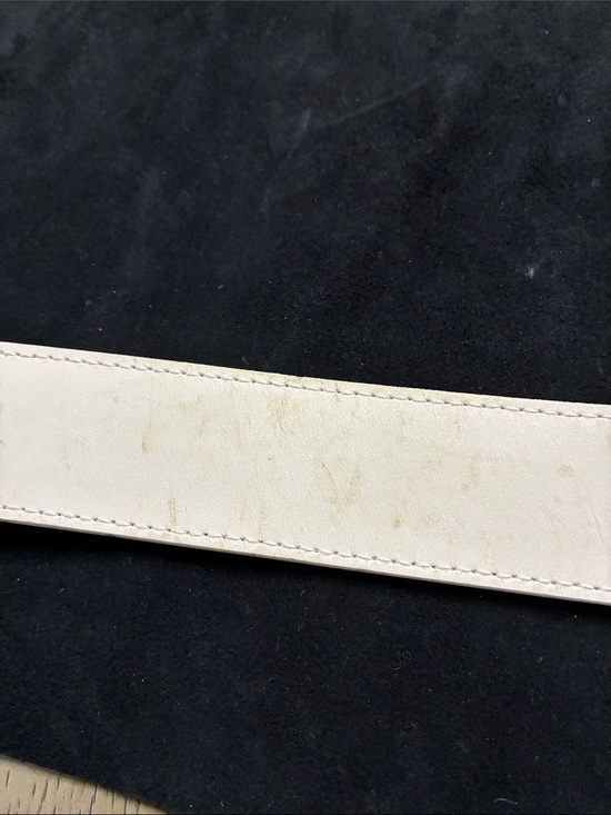 Valentino Gold-Tone Pearl Square Belt buckle and belt